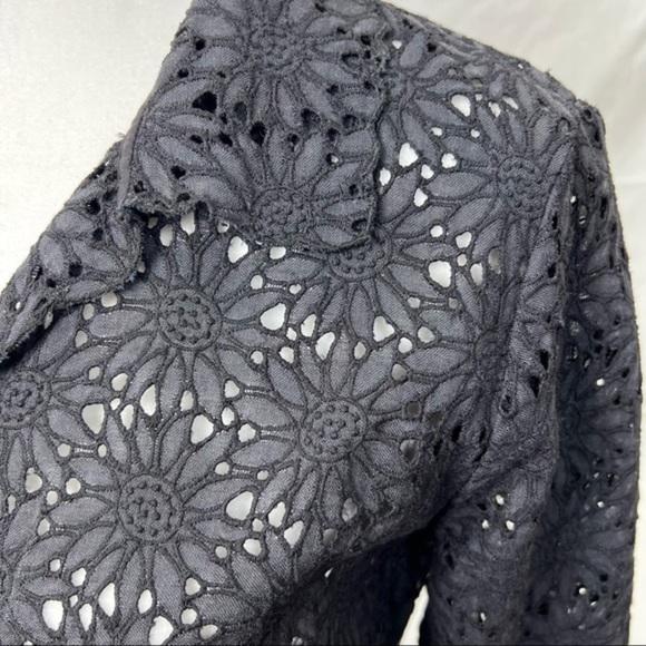 GERARD DAREL FANTASTIC BLACK SUNFLOWERS FLORAL SEE THROUGH BEACH SWIM DRESS WRAP - Picture 9 of 13